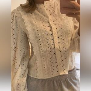 Joie Ivory Lace Blouse